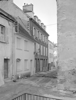 Façade antérieure du corps de bâtiment donnant sur la rue de l'Agriculture. © Région Bourgogne-Franche-Comté, Inventaire du patrimoine