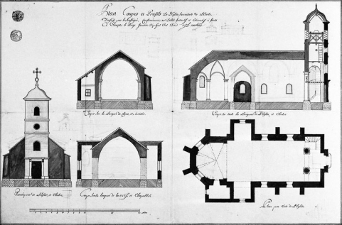 Plan, coupes et profils. © Région Bourgogne-Franche-Comté, Inventaire du patrimoine