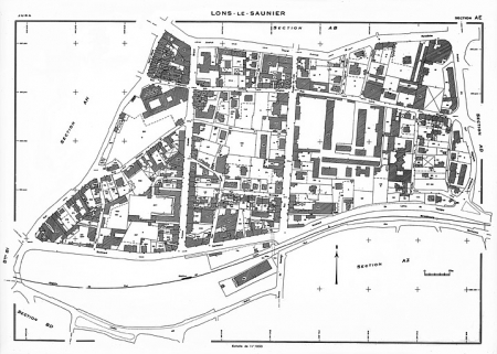 Plan de référence. Cadastre 1973, section AE. © Région Bourgogne-Franche-Comté, Inventaire du patrimoine