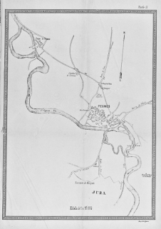 Plan du village de Pesmes et de son territoire. © Région Bourgogne-Franche-Comté, Inventaire du patrimoine