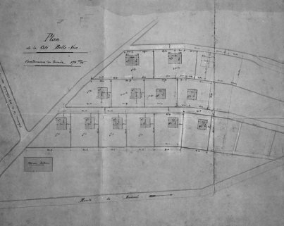 Plan de la cité Belle-Vue. © Région Bourgogne-Franche-Comté, Inventaire du patrimoine