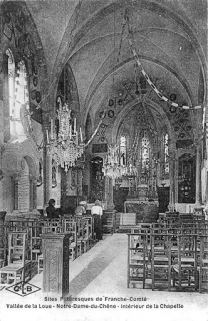 Sites pittoresques de Franche-Comté. Vallée de la Loue. Notre-Dame du Chêne - Intérieur de la Chapelle, limite 19e siècle 20e siècle. © Région Bourgogne-Franche-Comté, Inventaire du patrimoine