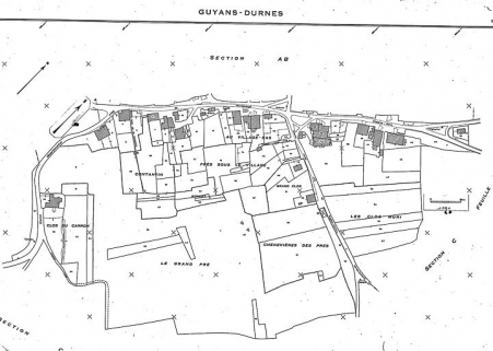 Plan cadastral, 1967, section AC, échelle 1 : 1000. © Région Bourgogne-Franche-Comté, Inventaire du patrimoine