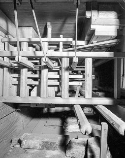 Mécanique des rouleaux de registre vue de face. © Région Bourgogne-Franche-Comté, Inventaire du patrimoine