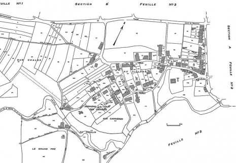 Cadastre : 1975 C (feuille n° 1). © Région Bourgogne-Franche-Comté, Inventaire du patrimoine