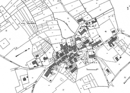 Cadastre avec position des oeuvres sélectionnées. Cadastre de 1980, section AM. © Région Bourgogne-Franche-Comté, Inventaire du patrimoine