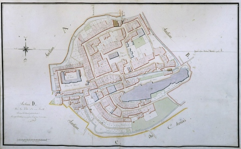 Plan des quartiers médiévaux, 1812. © Région Bourgogne-Franche-Comté, Inventaire du patrimoine Plan des quartiers médiévaux, 1812. © Région Bourgogne-Franche-Comté, Inventaire du patrimoine