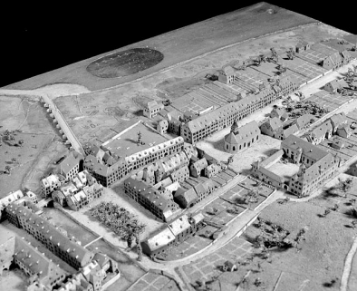 Partie orientale du quartier de la Neuve Ville, 1823-1826. Extrait du plan-relief de 1823-1826, par R.G.I. Wild, échelle 1:1000 (conservé au Musée historique du Vieux Montbéliard). © Région Bourgogne-Franche-Comté, Inventaire du patrimoine Partie orientale du quartier de la Neuve Ville, 1823-1826. Extrait du plan-relief de 1823-1826, par R.G.I. Wild, échelle 1:1000 (conservé au Musée historique du Vieux Montbéliard). © Région Bourgogne-Franche-Comté, Inventaire du patrimoine