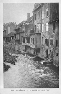 Montbéliard. La Luzine depuis le pont [de la Rouchotte], 1er tiers 20e siècle. © Région Bourgogne-Franche-Comté, Inventaire du patrimoine