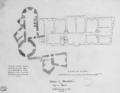 Château de Montbéliard. Plan du rez-de-chaussée, 1801. © Région Bourgogne-Franche-Comté, Inventaire du patrimoine