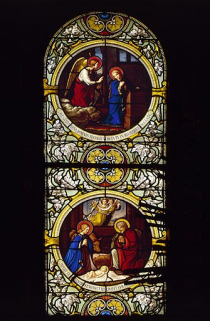 Baie 25 : l'Annociation et la Nativité. © Région Bourgogne-Franche-Comté, Inventaire du patrimoine