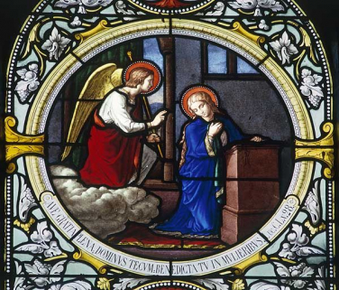 Baie 25 : l'Annonciation. © Région Bourgogne-Franche-Comté, Inventaire du patrimoine