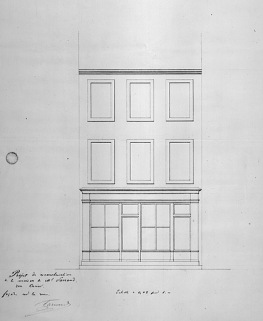 Projet de reconstruction [... 28, rue Cuvier. Elévation de la façade sur rue], 1865. © Région Bourgogne-Franche-Comté, Inventaire du patrimoine