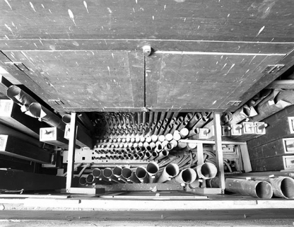 Vue plongeante sur la tuyauterie. © Région Bourgogne-Franche-Comté, Inventaire du patrimoine