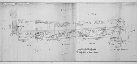 Plan parcellaire de 1715-1718. Feuille 2 (A). © Région Bourgogne-Franche-Comté, Inventaire du patrimoine Plan parcellaire de 1715-1718. Feuille 2 (A). © Région Bourgogne-Franche-Comté, Inventaire du patrimoine