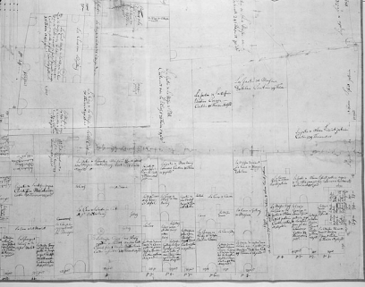 Plan parcellaire de 1715-1718. Feuille 13 (D). © Région Bourgogne-Franche-Comté, Inventaire du patrimoine Plan parcellaire de 1715-1718. Feuille 13 (D). © Région Bourgogne-Franche-Comté, Inventaire du patrimoine