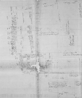 Plan parcellaire de 1715-1718. Feuille 13 (F). © Région Bourgogne-Franche-Comté, Inventaire du patrimoine Plan parcellaire de 1715-1718. Feuille 13 (F). © Région Bourgogne-Franche-Comté, Inventaire du patrimoine
