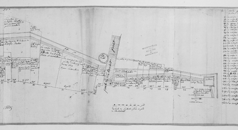 Plan parcellaire de 1715-1718. Feuille 14 (B). © Région Bourgogne-Franche-Comté, Inventaire du patrimoine Plan parcellaire de 1715-1718. Feuille 14 (B). © Région Bourgogne-Franche-Comté, Inventaire du patrimoine