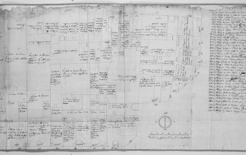 Plan parcellaire de 1715-1718. Feuille 17 (D). © Région Bourgogne-Franche-Comté, Inventaire du patrimoine Plan parcellaire de 1715-1718. Feuille 17 (D). © Région Bourgogne-Franche-Comté, Inventaire du patrimoine