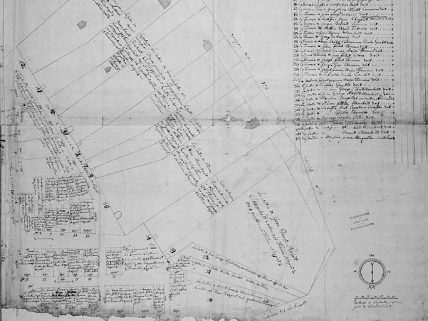 Plan parcellaire de 1715-1718. Feuille 19 (A). © Région Bourgogne-Franche-Comté, Inventaire du patrimoine Plan parcellaire de 1715-1718. Feuille 19 (A). © Région Bourgogne-Franche-Comté, Inventaire du patrimoine
