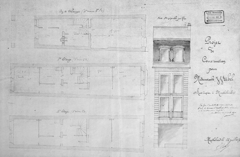 Projet de construction [... 14 (?), rue Cuvier], 1909. © Région Bourgogne-Franche-Comté, Inventaire du patrimoine