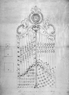 Projet de grille [pour les cours], vers 1776-1777. © Région Bourgogne-Franche-Comté, Inventaire du patrimoine
