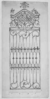 Projet de grille [pour les cours], vers 1776-1777. © Région Bourgogne-Franche-Comté, Inventaire du patrimoine