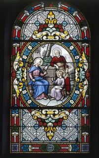 Baie 2 : la Sainte Famille. © Région Bourgogne-Franche-Comté, Inventaire du patrimoine