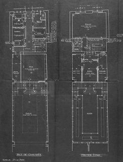 Projet d'agrandissement du magasin de Jules Jenn, rue Cuvier. Plans du rez-de-chaussée et du premier étage, 1914. © Région Bourgogne-Franche-Comté, Inventaire du patrimoine