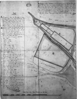 Plan géométrique du fourneau d'Estravaux [...] [partie gauche]. © Région Bourgogne-Franche-Comté, Inventaire du patrimoine