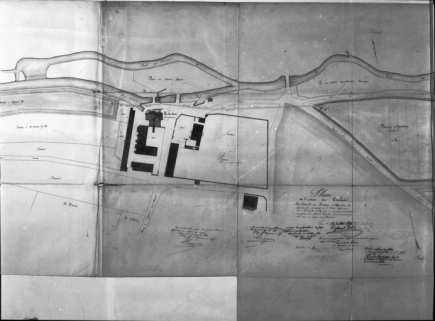 Plan dressé à l'occasion de la demande de modification du régime des Eaux motrices de l'usine à fer du Crochot [...]. © Région Bourgogne-Franche-Comté, Inventaire du patrimoine