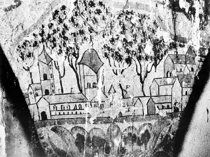 Maison 28, rue de Belfort. Peinture murale, vers 1980. © Région Bourgogne-Franche-Comté, Inventaire du patrimoine