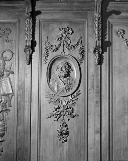 Panneau : buste de saint. © Région Bourgogne-Franche-Comté, Inventaire du patrimoine