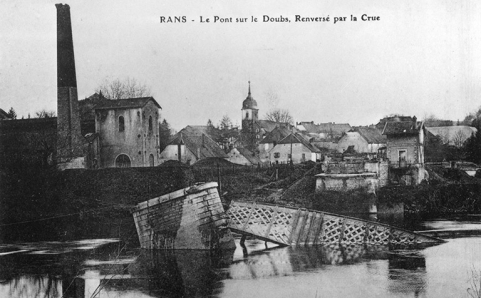 Rans - Le Pont sur le Doubs, Renversé par la Crue. © Région Bourgogne-Franche-Comté, Inventaire du patrimoine
