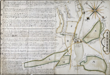 Plan géométrique de plusieurs pièces de terre [...] [plan d'ensemble]. © Région Bourgogne-Franche-Comté, Inventaire du patrimoine