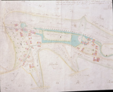 Plan géométrique des territoires de Baignes, Velle-le-Chatel, Boussières [détail de la partie gauche]. © Région Bourgogne-Franche-Comté, Inventaire du patrimoine