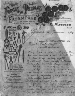 Papier à lettres de l'usine, 1904. © Région Bourgogne-Franche-Comté, Inventaire du patrimoine