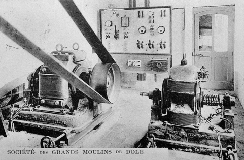 Société des Grands Moulins de Dole. Salle des Dynamos. © Région Bourgogne-Franche-Comté, Inventaire du patrimoine
