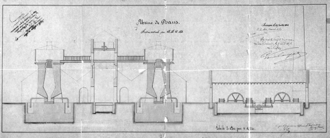 Usine de Rans. Section verticale par A.B.C.D. © Région Bourgogne-Franche-Comté, Inventaire du patrimoine
