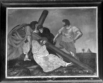 Quatrième station : Jésus tombe pour la première fois. © Région Bourgogne-Franche-Comté, Inventaire du patrimoine