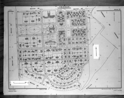 Plan-masse de la partie sud. Plan cadastral, 1980, section AH. © Région Bourgogne-Franche-Comté, Inventaire du patrimoine