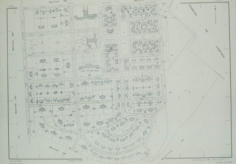 Plan de répartition des types de maisons, partie sud. © Région Bourgogne-Franche-Comté, Inventaire du patrimoine