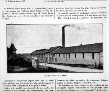 Façade ouest de l'usine, milieu des années 1920. © Région Bourgogne-Franche-Comté, Inventaire du patrimoine
