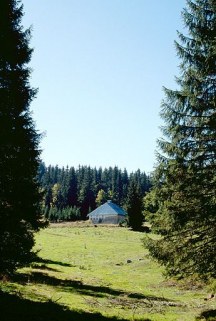 Vue de situation du chalet d'estive du Petit Boulu. © Région Bourgogne-Franche-Comté, Inventaire du patrimoine