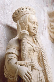 Détail : le buste de la sainte, de trois quarts. © Région Bourgogne-Franche-Comté, Inventaire du patrimoine