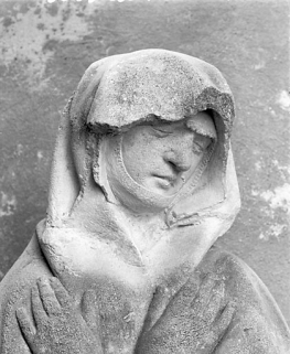 Détail : la tête de la vierge. © Région Bourgogne-Franche-Comté, Inventaire du patrimoine