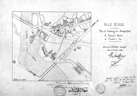 Ville de Dole. Plan du Faubourg de la Bedugue [partie]. © Région Bourgogne-Franche-Comté, Inventaire du patrimoine
