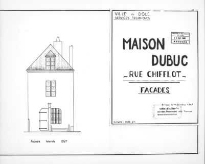 Maison Dubuc. Rue Chifflot. Façades, façade latérale droite. © Région Bourgogne-Franche-Comté, Inventaire du patrimoine
