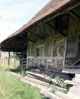 Façade postérieure en pan de bois et en brique. © Région Bourgogne-Franche-Comté, Inventaire du patrimoine