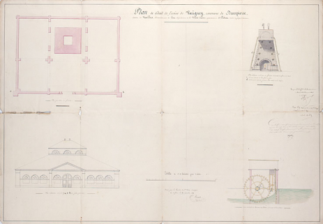 Plan de détail de l'usine de Varigney [...]. © Région Bourgogne-Franche-Comté, Inventaire du patrimoine